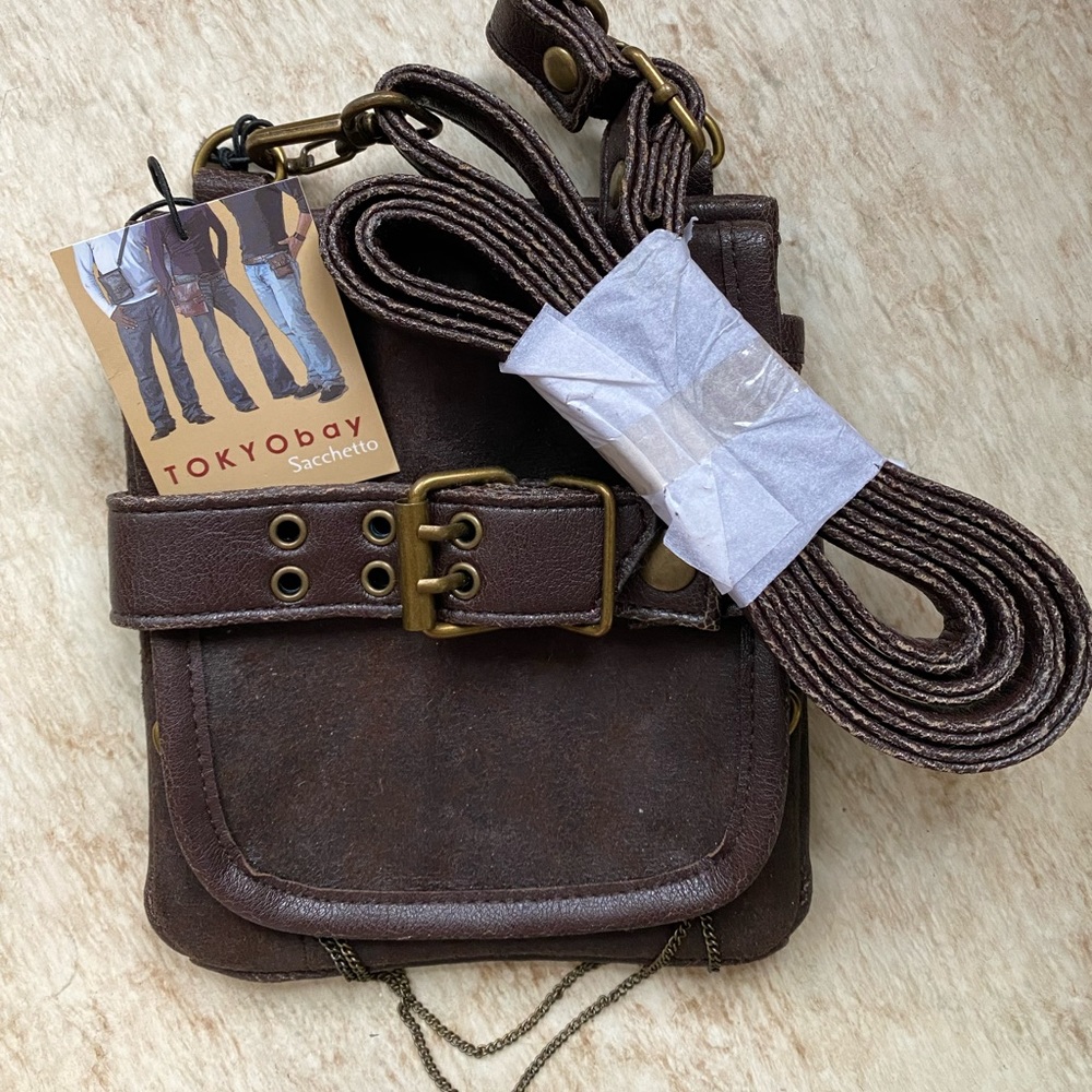 Tokyo Bay Crossbody Purse Brown Leather